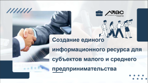 Создание единого информационного ресурса для субъектов малого и среднего предпринимательства